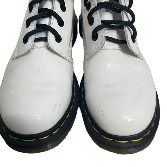 Doc‎ Martens 1182 White Patent Combat Boots Size 8 - Picture 8 of 13